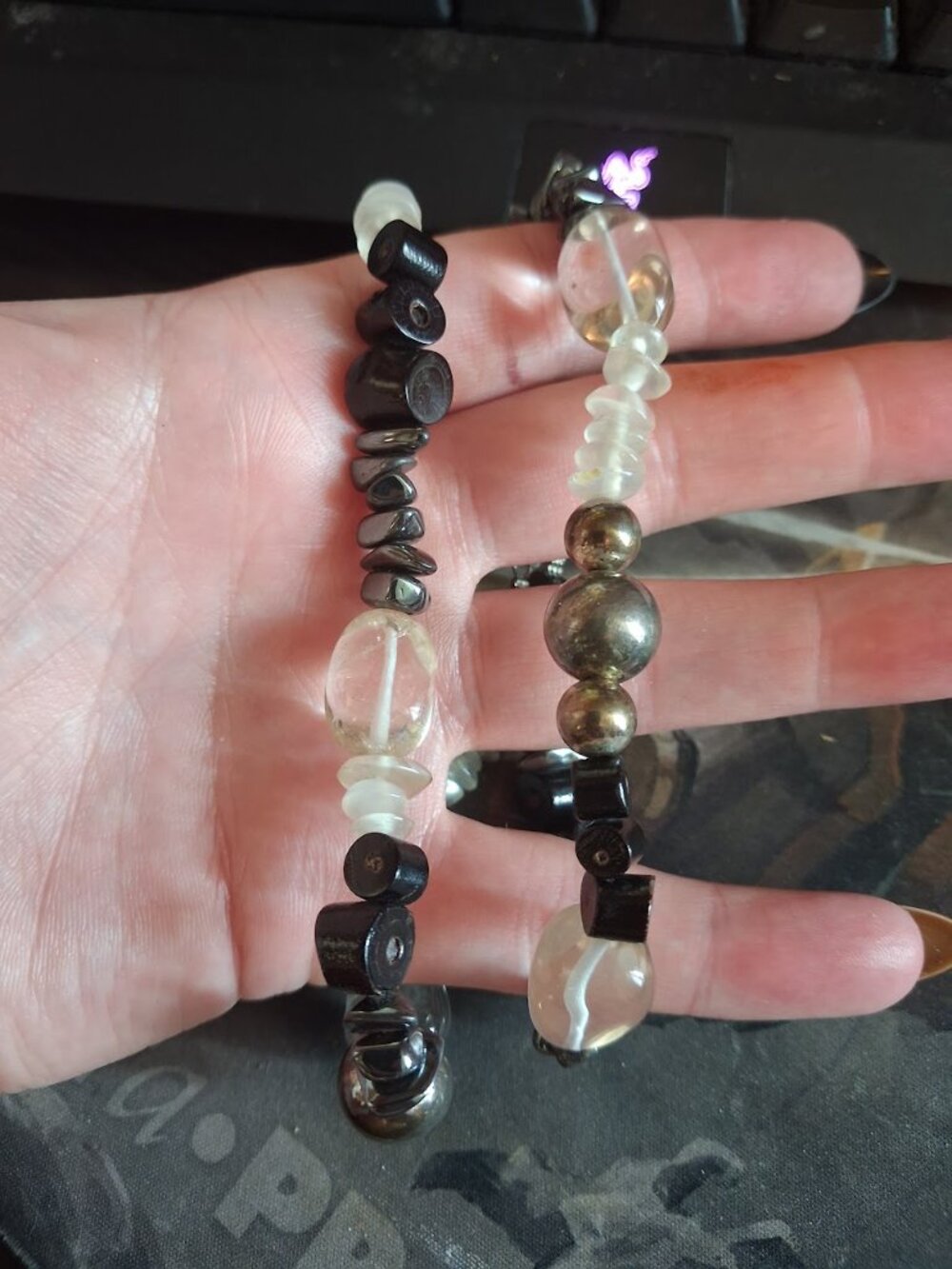 8 inch Double stranded beaded bracelet